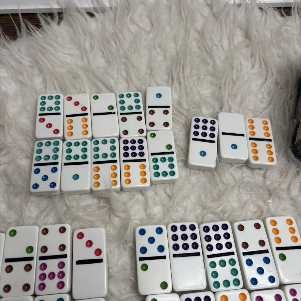 Cardinal Dominoes 52/55 Pieces Double Jumbo Dot 16 Games + Mexican Train Game